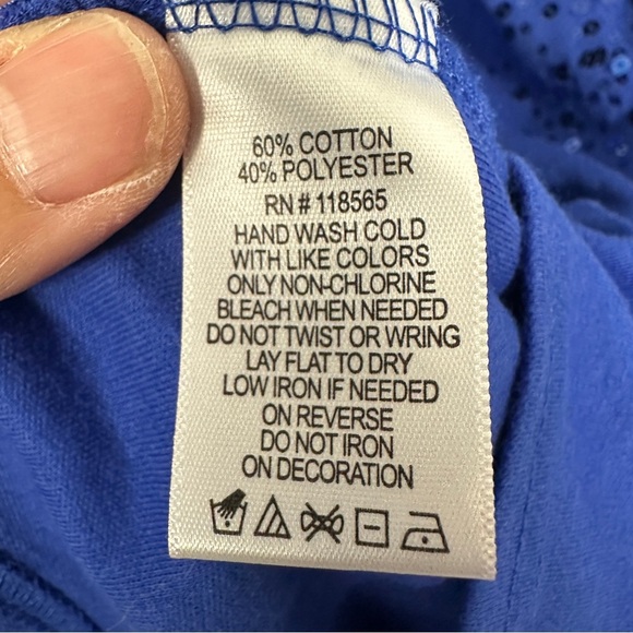 Quacker Factory XL royal blue tank w/long sleeve attached open front sweater - Picture 5 of 10